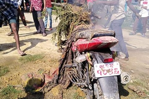 सिरहामा बढी ताप का कारण सरकारी मोटरसाइकलमा आगलगी