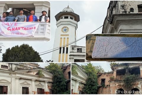 त्रिचन्द्र-घण्टाघर पुननिर्माण अभियानमा विद्यार्थी